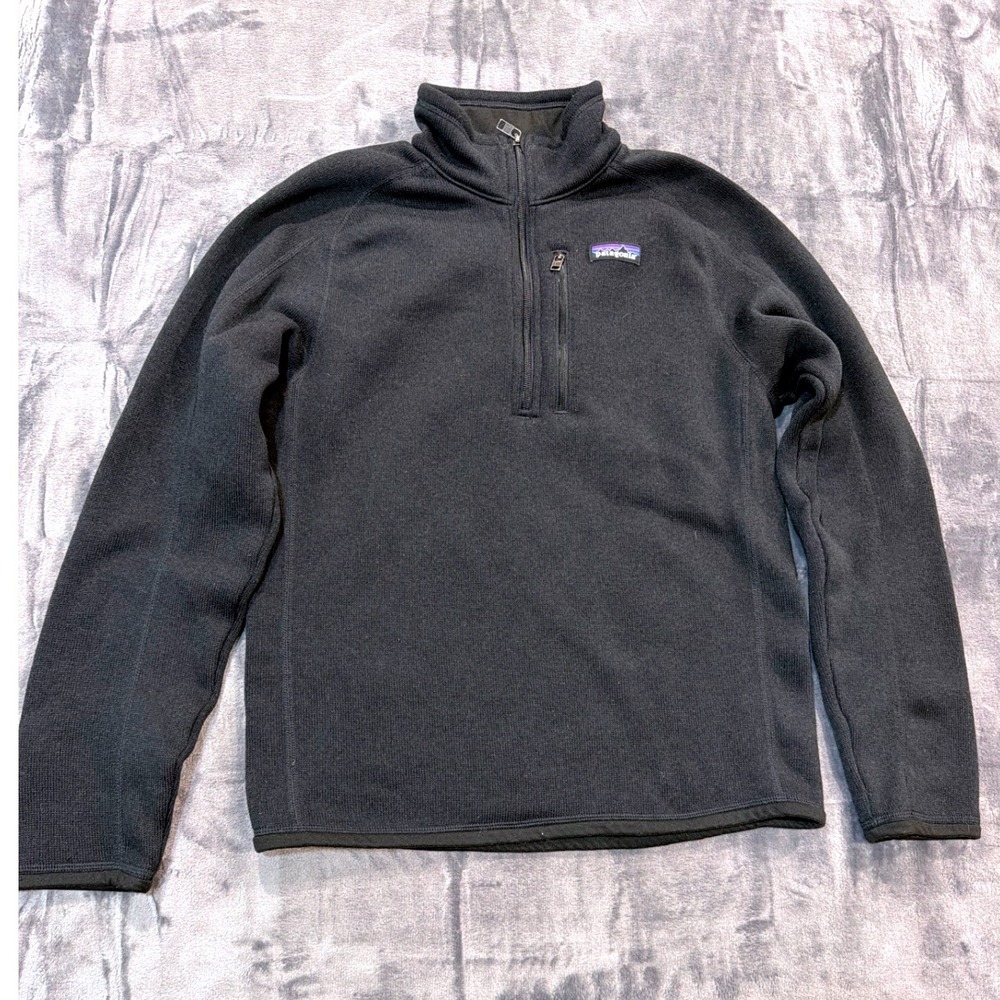 Patagonia Better Sweater Fleece Lined Pullover Mens Black 1/4 Zip Fleece Sed